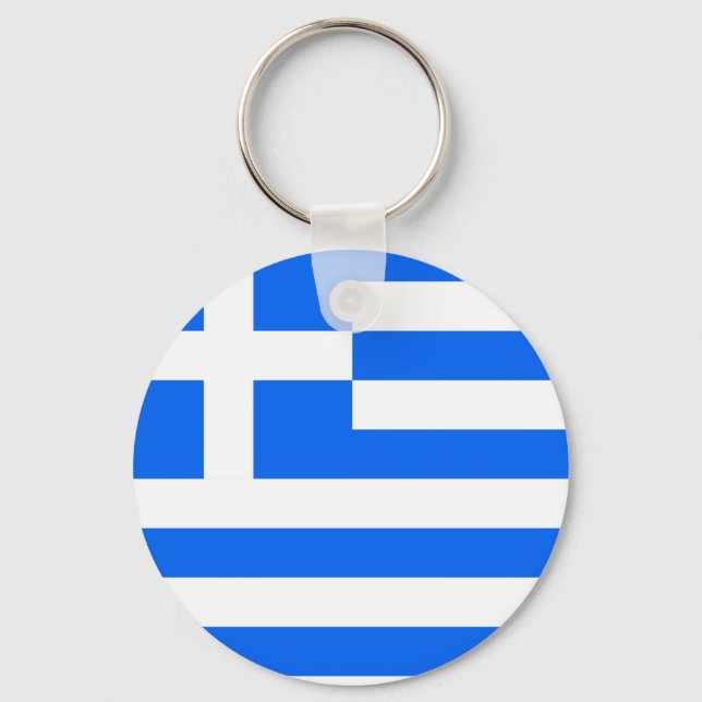 Grekland Högkvalitativ Flagga Nyckelring (Framsida)