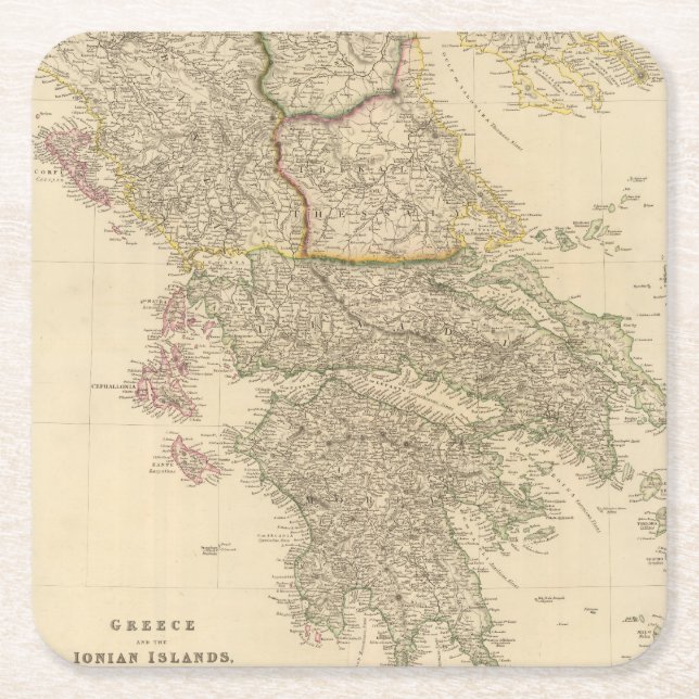 Grekland Ionian öar Underlägg Papper Kvadrat (Framsidan)