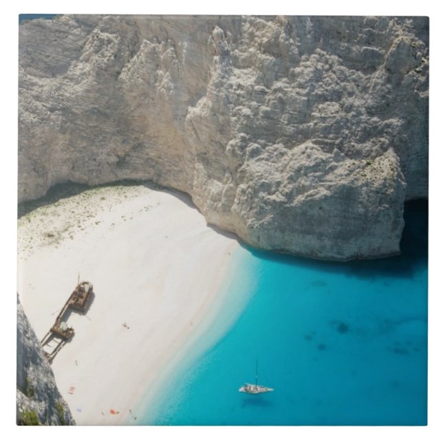 GREKLAND, Joniska öarna, ZAKYNTHOS, SKEPPSBROTT Kakelplatta (Framsidan)