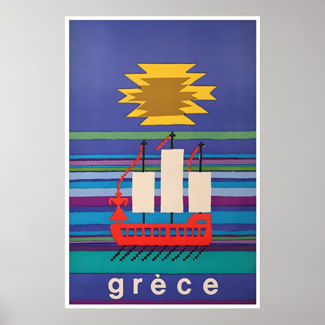 Grekland Konst Grekisk Resa Poster Tryck (Framsidan)