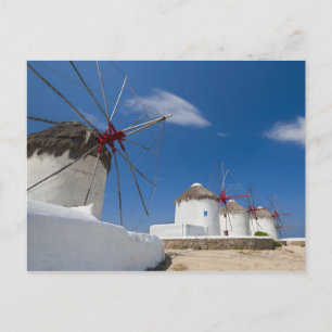 Grekland, Kyklaöarna, Mykonos, gamla vindkraftverk Vykort