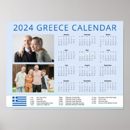 Grekland | Lägg till din foto 2024-kalender för gr Poster