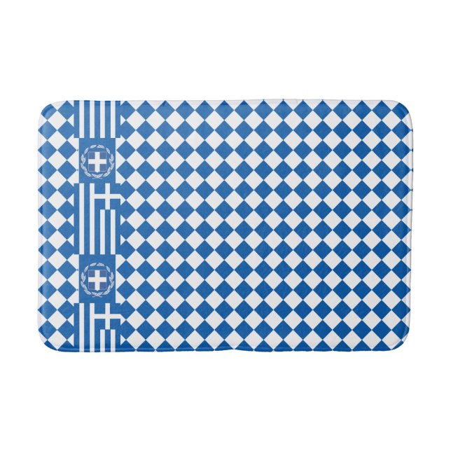 Grekland Mat, patriotiskt badrum, grekisk Flagga Badrumsmatta (Framsidan)