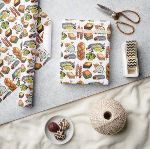 Grekland Mediterranean Mat Skriv ut grekiska Cuisi Presentpapper