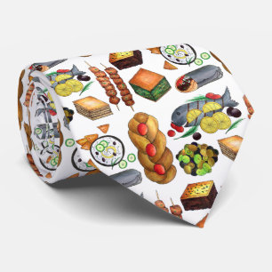 Grekland Mediterranean Mat Skriv ut grekiska Cuisi Slips
