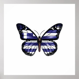 Grekland, Monarch Butterfly Flagga Poster