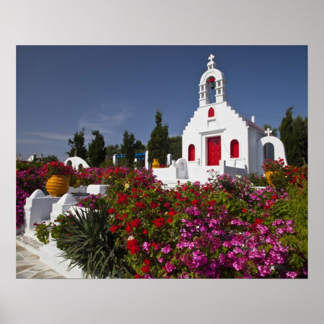 Grekland, Mykonos, Cute Little chapel in the Poster (Framsidan)