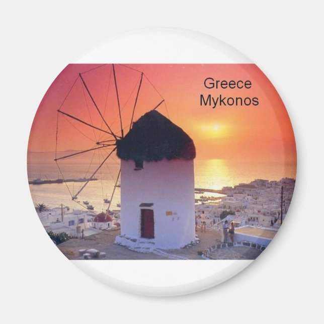 Grekland Mykonos Sunset (St.K) Magnet (Framsidan)