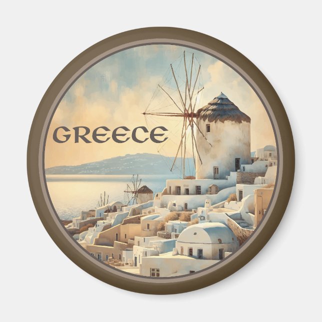Grekland Mykonos vindkraftverk Magnet (Framsidan)