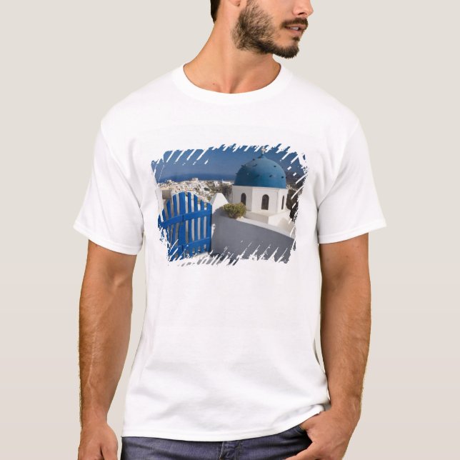 Grekland och den grekiska ön Santorini från Tee Shirt (Framsida)