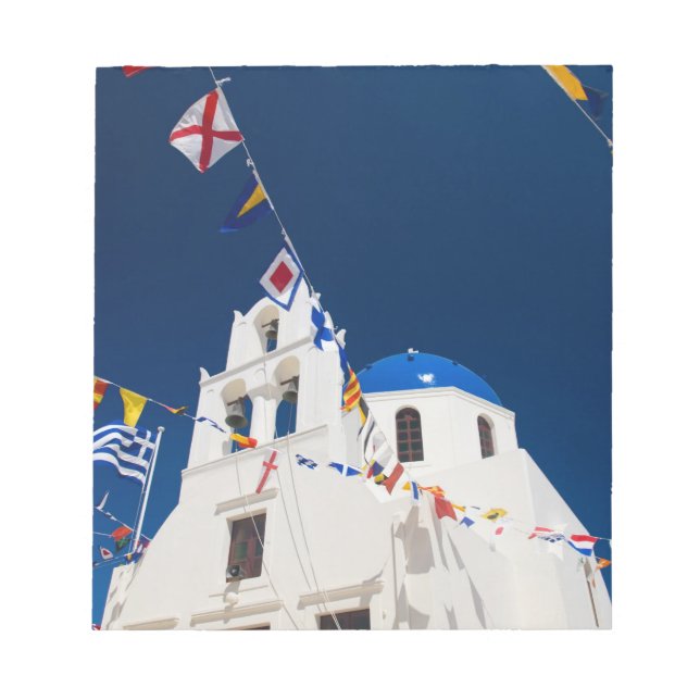 Grekland och den grekiska ön Santorini, staden Oia Anteckningsblock (Framsida)