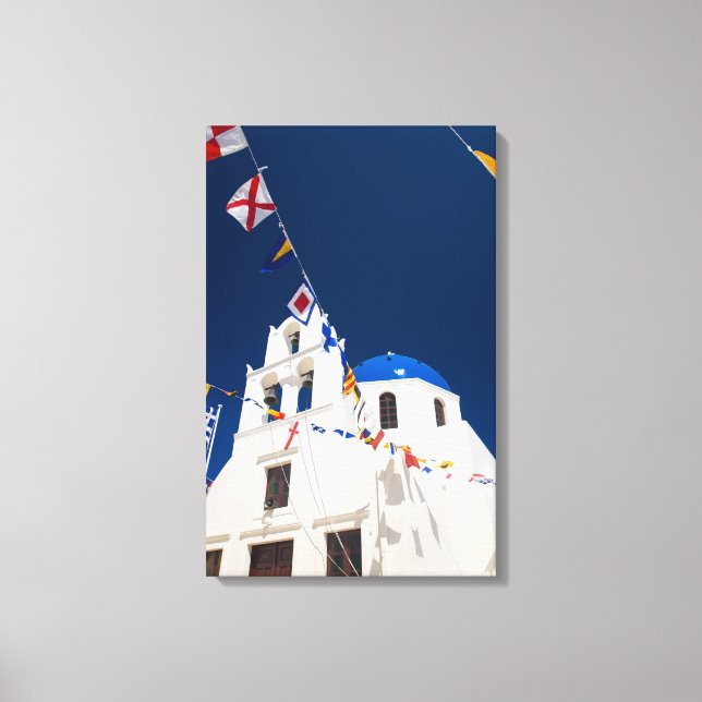 Grekland och den grekiska ön Santorini staden Oia  Canvastryck (Framsida)