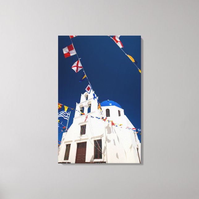 Grekland och den grekiska ön Santorini, staden Oia Canvastryck (Framsida)