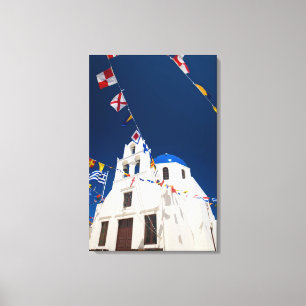 Grekland och den grekiska ön Santorini, staden Oia Canvastryck