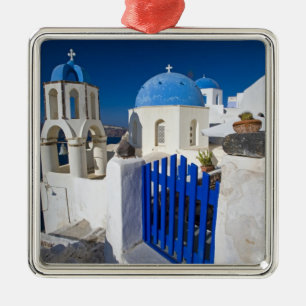 Grekland och den grekiska ön Santorini, staden Oia Julgransprydnad Metall