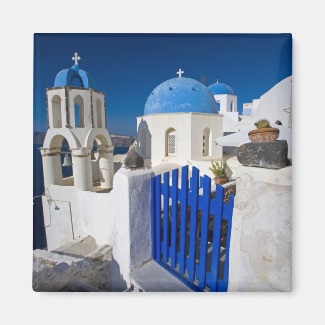 Grekland och den grekiska ön Santorini staden Oia  Magnet (Framsidan)