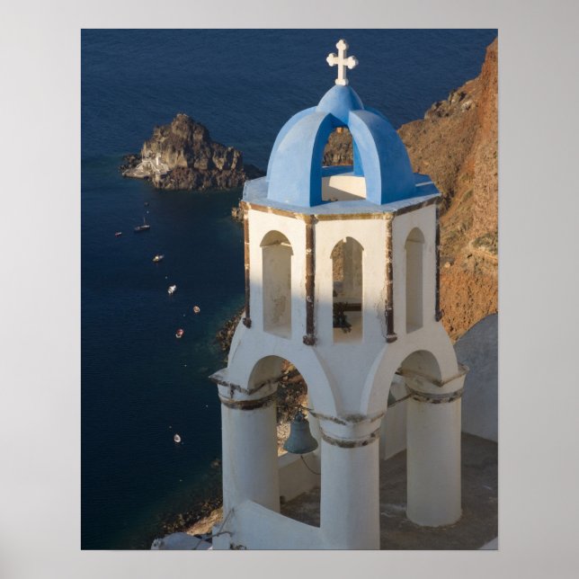 Grekland och den grekiska ön Santorini, staden Oia Poster (Framsidan)