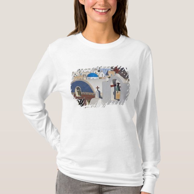 Grekland och den grekiska ön Santorini, staden Oia Tee (Framsida)