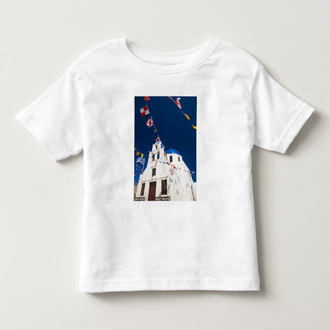 Grekland och den grekiska ön Santorini, staden Oia Tee Shirt (Framsida)