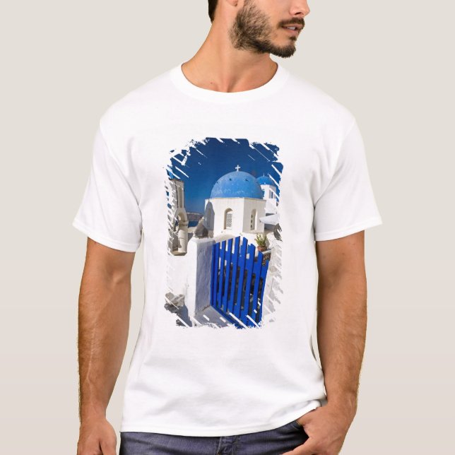 Grekland och den grekiska ön Santorini, staden Oia Tee Shirt (Framsida)