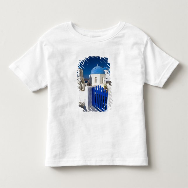 Grekland och den grekiska ön Santorini, staden Oia Tee Shirt (Framsida)