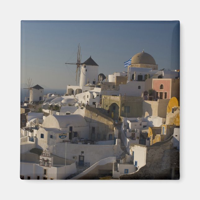 Grekland och den grekiska ön Santorinis stad Oia Magnet (Framsidan)