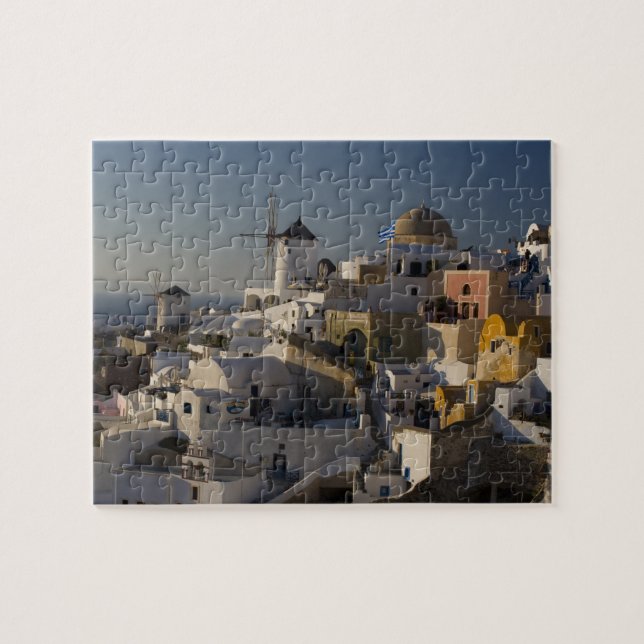 Grekland och den grekiska ön Santorinis stad Oia Pussel (Horisontell)
