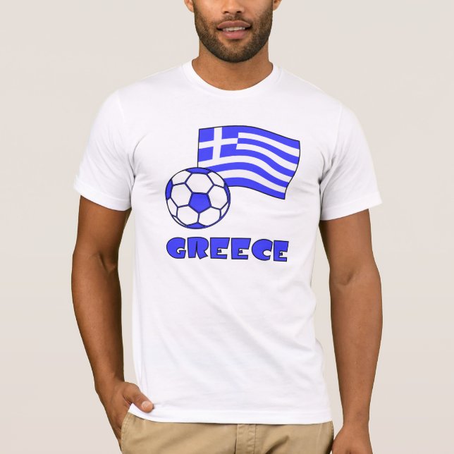 Grekland och Flagga Soccer Ball Tee (Framsida)