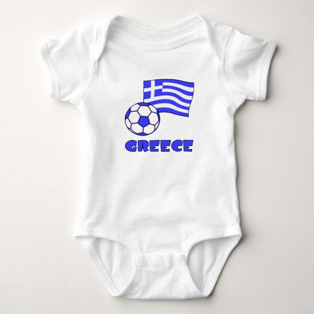 Grekland och Flagga Soccer Ball Tee Shirt (Framsida)