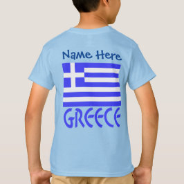 Grekland och grekisk flagga Blå personalisering Po T Shirt