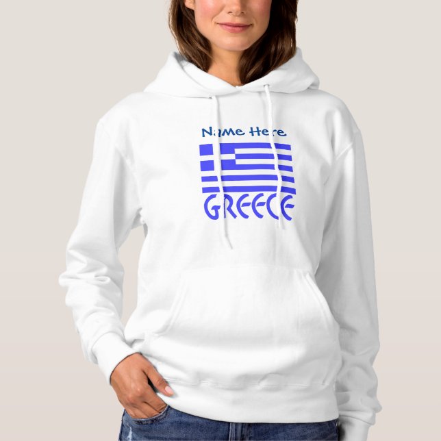 Grekland och grekisk flagga Blå personalisering  T Shirt (Framsida)