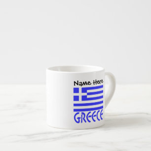 Grekland och grekisk flagga med ditt namn espressomugg