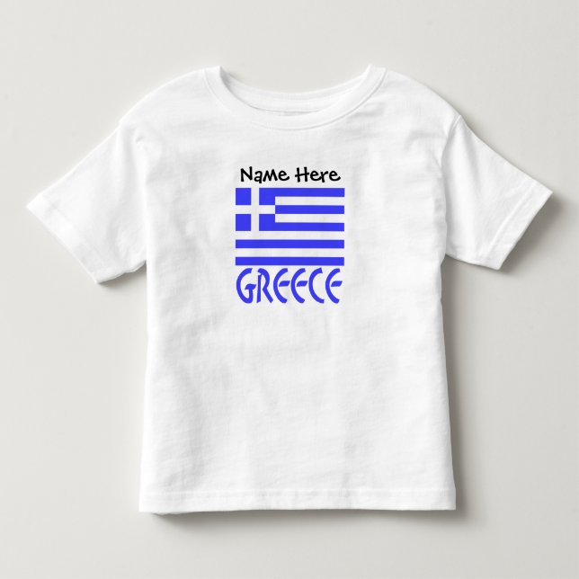 Grekland och grekisk flagga personlig  t shirt (Framsida)