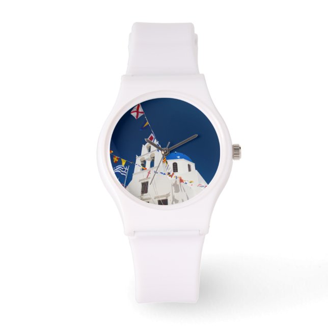Grekland och grekiska ön Santorini staden Oia 4 Armbandsur (Framsida)