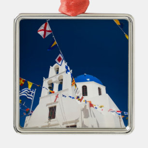 Grekland och grekiska ön Santorini staden Oia 4 Julgransprydnad Metall