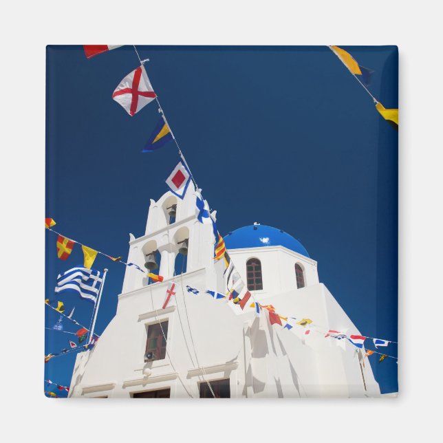 Grekland och grekiska ön Santorini staden Oia 4 Magnet (Framsidan)