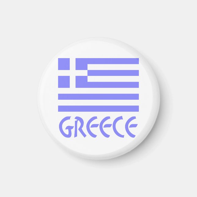 Grekland och Greklands Flagga Magnet (Framsidan)