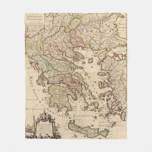 Grekland och Makedonien Fleecefilt (Framsidan)