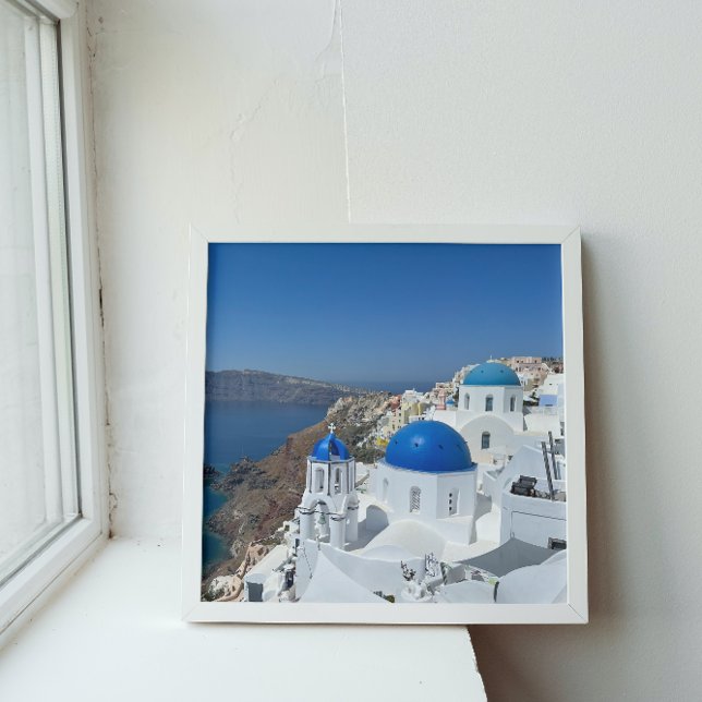 Grekland Oia Santorini Blue Dome Vacation Canvastryck (Skapare uppladdad)