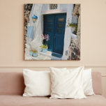 Grekland Oia Santorini Blue Door White Canvastryck<br><div class="desc">Grekland Oia,  Santorini Blue Door White Vacation. Bilden togs i det verkliga livet på semester i Grekland.</div>