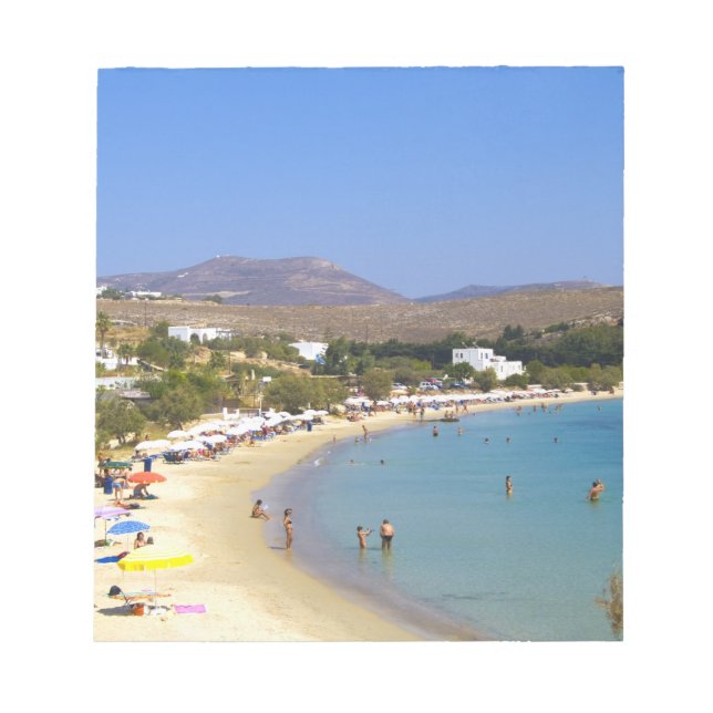 Grekland, Paros Island, Krios Beach från ovan Anteckningsblock (Framsida)