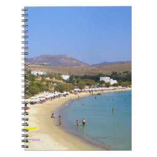 Grekland, Paros Island, Krios Beach från ovan Anteckningsbok Med Spiral