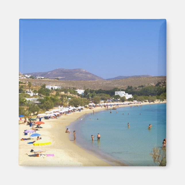 Grekland, Paros Island, Krios Beach från ovan Magnet (Framsidan)