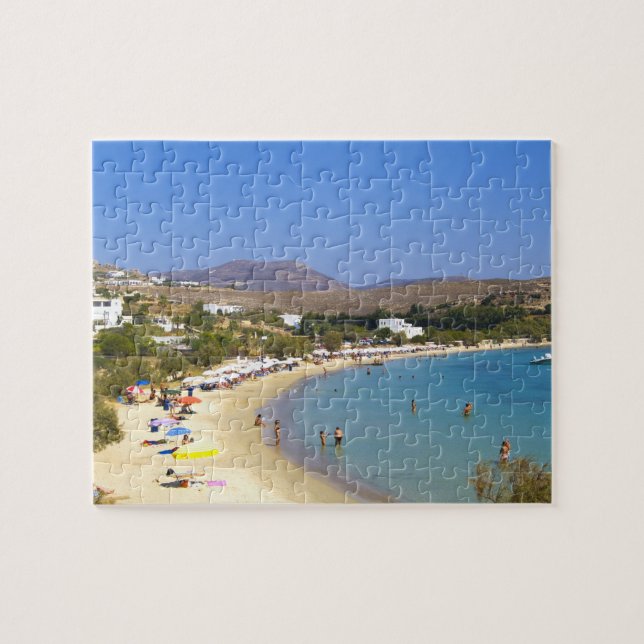 Grekland, Paros Island, Krios Beach från ovan Pussel (Horisontell)