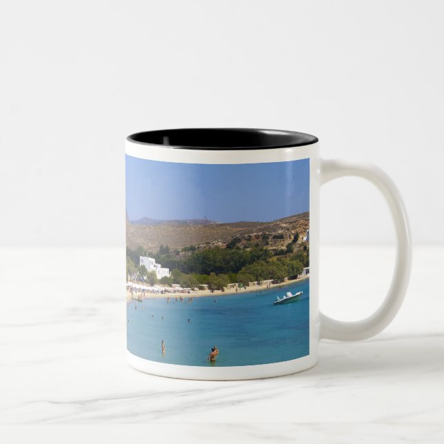 Grekland, Paros Island, Krios Beach från ovan Två-Tonad Mugg (Höger)