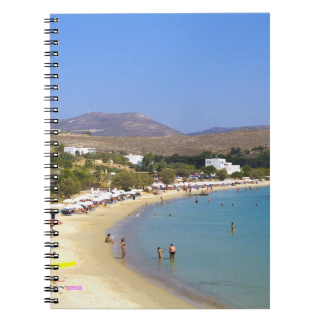 Grekland, Paros Island, Krios Beach ovanifrån Anteckningsbok Med Spiral (Framsidan)