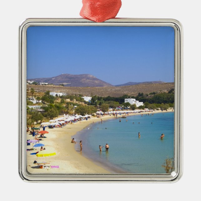 Grekland, Paros Island, Krios Beach ovanifrån Julgransprydnad Metall (Framsidan)