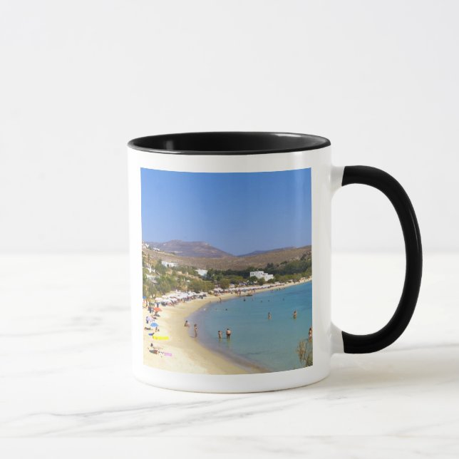 Grekland, Paros Island, Krios Beach ovanifrån Mugg (Höger)