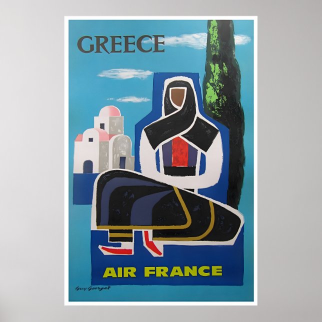 Grekland Resa Affisch Grekisk Konst Kille Georget  (Framsidan)