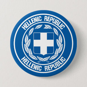 Grekland Round Emblem Knapp